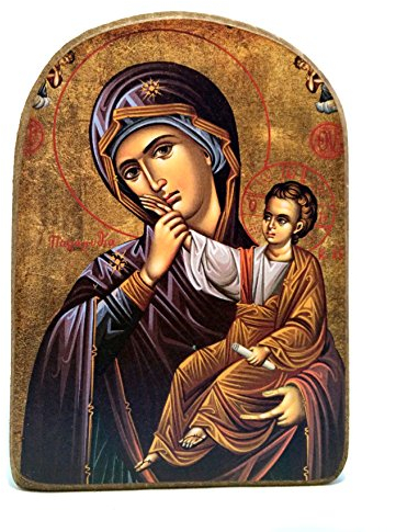 Handgefertigte griechisch-christlich-orthodoxe Berg-Athos-Ikone der Jungfrau Maria / MP2