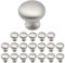 Probrico 20 Pack Solid Round Cabinet Door Knob Brushed Nickel Kitchen Cabient Knobs Dresser Handle Wardrobe Pulls Diameter 30mm