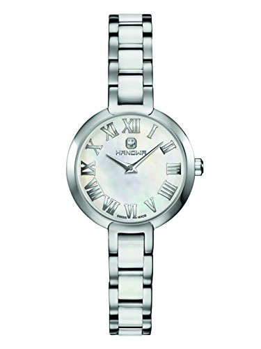 Hanowa Damenuhr Swiss Made Edelstahl Keramik Stahl Weiss 16-7057.04.001