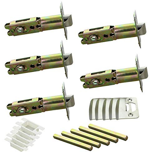 G Decor Pack of 5 x Adjustable Tubular Latch 60 to 70mm Mortice Door Latch