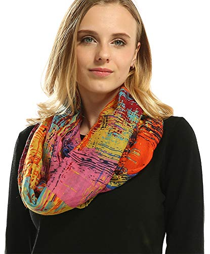 Infinity Sciarpa, Donna Donna Soft Circle Sciarpa Loop Sciarpa Collo Wrap Leggero Plaid Sciarpa