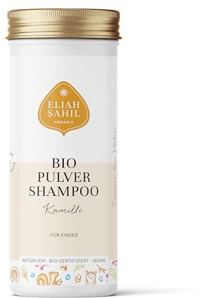 Bio Kindershampoo von ELIAH SAHIL I Hautfreundliches Kamile Pulver Shampoo I Für Mädchen und Jungen I Haut und Haar I 100% Bio zertifizierte Naturkosmetik I Vegane Kosmetik I 100 Gramm ca. 30 Wäschen