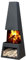 Ben&Camilla Gartenkamin Pular in Schwarzem Stahl XL 150 x 54 x 43 cm | extra robust & rostfrei | Feuerschale Feuerkorb Terrassenofen Gartenofen Feuerstelle Feuersäule Feuerskulptur