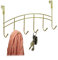 Relaxdays Türgarderobe, 6 Haken, zum Einhängen, Metall, Türhakenleiste Flur, Schlafzimmer, Bad, HBT 20x40x9 cm, Gold, 1 Stück