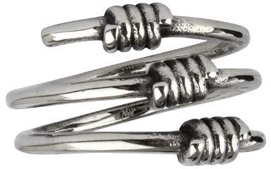 Stacheldraht Ring Bikerring Edelstahlring Biker Outlaw Gothic Punk (65 - 20,7 mm)