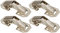 KOTARBAU® 4er Set Aufschraubscharnier mit Feder 105 mm Montage ohne Topfbohrung für Möbeltüren Eckanschlag Innenanschlag Küchenschrank Kleiderschrank