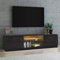 Panana 63inch TV Stand Television Stands TV Console Unit 2 Doors Storage Cabinets With Glass Shelf RGB LED Lighted for TVs up to 65 70 Inches (Black)