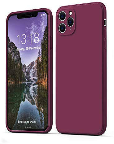 GOODVISH Ultra Slim Liquid Silicone Case Compatible with iPhone 11 Pro 5.8 inch | Upgraded Camera and Screen Protection | 360 ° Full Covered Shockproof Cover(Wine Red)