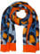 styleBREAKER Damen Schal mit Abstraktem Oversize Leo Print und kurzen Fransen, leichtes Tuch, Stola 01016207, Farbe:Orange-Blau