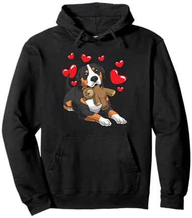 Grosser Schweizer Sennenhund mit Kuscheltier Pullover Hoodie