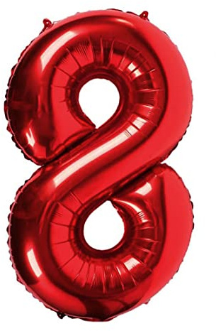 Ballon Numéro Rouge 100cm Géant Ballon Mylar Grand Idéal pour Fête Convient à l'Hélium - Numéro 8