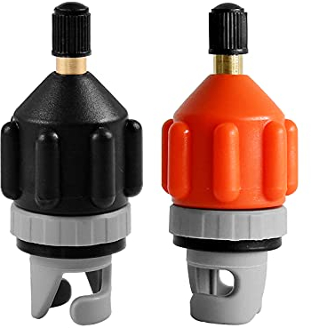 JOIBA 2 Stück Pumpenadapter für Schlauchboot, herkömmlicher Standard-Pumpenadapter, Luftventil-Adapter für Kanu Kajakfahren Paddelboard Schlauchboot (Orange und Schwarz)