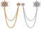 Maigendoo 2 Stk Herren Brosche Tassels Kragen Pins Broschennadeln Ketten Broschen Anstecknadel Blusen Clips Mode Schmuck Abzeichen Korsage Formelle Kleidung Zubehör für Herren Damen, Gold Silber