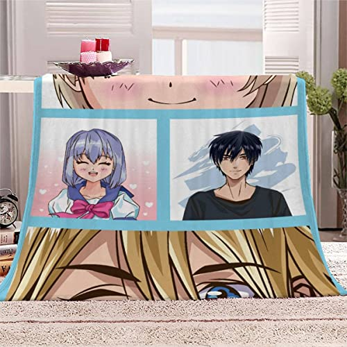 LLSL Kuscheldecke Baby 70x100 cm Anime Frau Flanell Decke Extra Weich Flauschige Wohndecke Comic-Stil mit Muster Blanket Fleecedecke Waschbar Microfaser Sofadecke für Jungen Mädchen