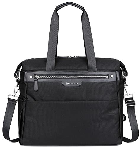 Nordace Hinz – Tote Bag For Travel & Work for Men and Women with USB Charging Port, Water Resistant - Bookbag for Everyday, Black, M