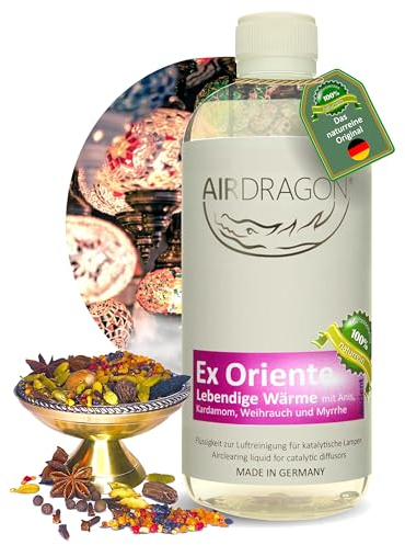 AIRDRAGON EX ORIENTE - katalytischer Raumduft ohne künstliche Duftstoffe - natürlicher Raumduft mit naturreinem ätherischem Duft-Öl für jede katalytische Lampe 200 ml - Made in Germany