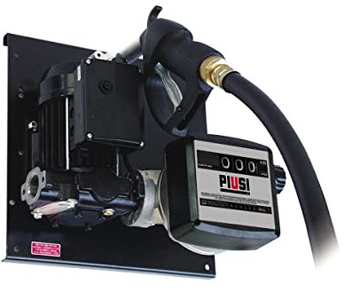 PIUSI Stazione di Rifornimento Gasolio per impianti fissi Completa di Pompa 56 l/min a 230V/50Hz, Contalitri 3 cifre, Pistola Automatica, Tubo 4 m | ST With Meter F00287P0A