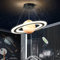 Cblbser Hängelampe Kinderzimmer LED Dimmbar Planet Kinderzimmerlampe Rund Design Hängeleuchte Mädchen Jungen Mädchen Baby Schlafzimmer Dekorative Lampe Kinder Pendellampe Orange Saturn Circle