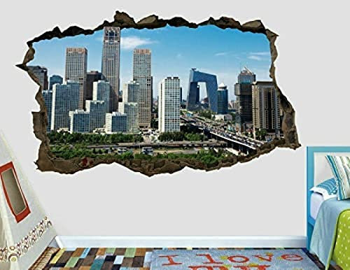 Wandaufkleber Stadt Silicon Valley China benutzerdefinierte Wandtattoos 3D-Wandaufkleber Kunst 55x80cm