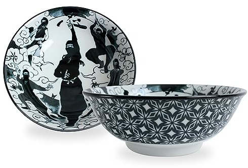 Mino Ware Japanische Keramik Ramen Nudeln Donburi Schüssel (Set von 2) Made in Japan (Ninja Schwarz) KND201