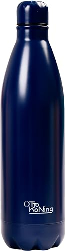 Gourde isotherme 1l - Otto Koning - Bouteille d'eau Isotherme conserve les boissons froides pendant 24 heures et les boissons chaudes pendant 12 heures. Gourde isotherme étanche sans BPA.