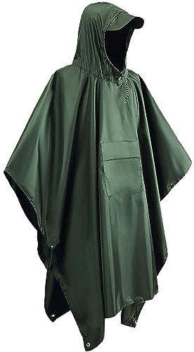 UnoSheng Combinaison de pluie pour homme imperméable et respirante - Veste de pluie pour homme avec capuche - Grandes tailles - Poncho de pluie réutilisable - Protection contre la pluie - Poncho