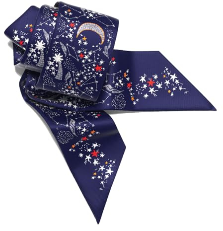 Wilhelmina Louise 100% Seide Seidentuch Seidenschal (MIDNIGHT STARS)