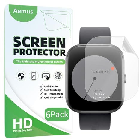 Aemus Screen Protector Compatible for CMF by Nothing Smartwatch Pro (6 Pack) Full Coverage Clear TPU Soft Film