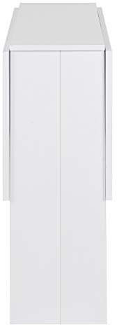 HUOLE Table de Cuisine Salle a Manger Pliable Amovible Tres Pratique en Panneaux de Particulesvec 2 Plateaux rabattables et 2 étagères intégrées, 2-6 Personnes,103 * 76 * 73.4cm (Blanc Pur)