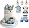 6 Stück Bauernhof Tier Cake Topper, Cupcake Tierfiguren Spielzeug, Kuchen Deko Geburtstag, Bauernhof Geburtstag Deko, für Kuchen Dekoration Kindergeburtstag (Blau)