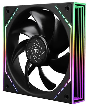 Thermalright TL-M12 Gehäuselüfter, 120 mm, ARGB-CPU-Kühler mit ARGB-Spiegel-Lichteffekt, PC-PWM-Lüfter mit 1500 U/min Geschwindigkeit, schwarzer CPU-Kühler, ARGB-Lüfter, Desktop-CPU-PWM-Lüfter