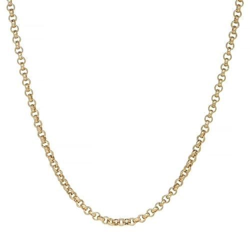 THE BLING KING Mens 4mm Gold Diamond Cut Pattern Belcher Chain with Luxury finish and Detailing 18K Real Gold Plated Jewellery Premium Chain (Length: 22 Inches, Width: 14mm and Weight: 14g)