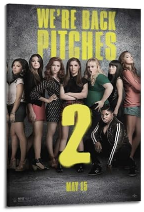 Pitch Perfect Filmposter auf Leinwand, Raumdekoration, Poster für Schlafzimmer, Wohnzimmer, Wände, 50 x 75 cm, Rahmenstil