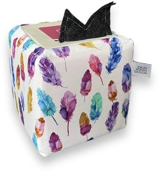 Zaunkoenigdesign Toniebox Bezug Jungs & Mädchen Schutzhülle - Bunte Federn (Bunte Federn)