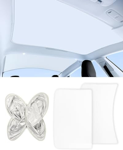 2024 Model 3 Sunshade Roof Sunroof Shade, 2pcs Foldable Sunroof Shade Heat Insulation Cover Top Window UV Sun Blocking Heat Shade Compatible with Tesla Model 3 (2024 Model 3)