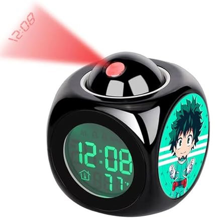 MHA Midoriya Izuku All Might Bakugo Katsuki Wecker Anime MHA Elektronischer Digitaler Smart Schlaf-Wake-Up-Uhr Projektion Kinderzimmer Dekor Geschenke Geschenke für Jungen Mädchen Studenten