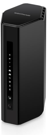 NETGEAR Nighthawk Router WiFi 7 a tripla banda (RS300) - BE9300 Velocità wireless (fino a 9,3 Gbps) - Copertura fino a 2.500 mq. Piedi, 100 Dispositivi - Porta Internet da 2.5 Gig