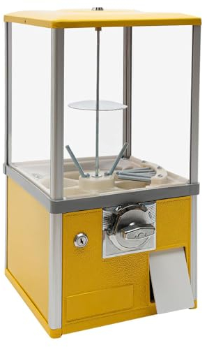 PASPRT Máquina dispensadora de Dulces Comercial para cápsulas Redondas, Bolas hinchables de chicles, máquina expendedora, máquina Comercial de chicles (Yellow)