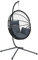 vidaXL Hängesessel, Hängestuhl Ei-Design mit Ständer, Eierstuhl für Wohnzimmer, Schaukelsessel Eiersessel, Modern, Anthrazit Rattan Stahl