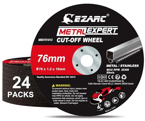 EZARC Disques à tronçonner pour acier métallique, acier inoxydable, 50 pièces, 76 mm