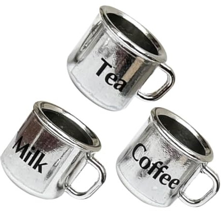 JOINPAYA 3pcs Miniature Tea Cups Tiny Mugs for Dollhouse Decoration Realistic Design Accessories for Miniature Homes Collectibles for Photography Play