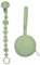 Portaciuccio, Portasucchietto IN SILICONE,Catenella portaciuccio personalizzata con nome BUBBLE SALVIA BABYJART,ULTRA LEGGERO,lavabile, sicura per il bambino,compatibile con ciuccio MAM e CHICCO!
