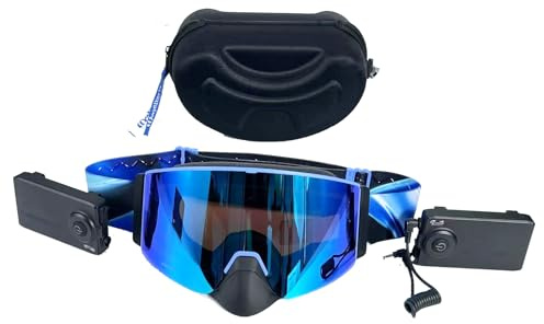 Wynthorix Heated Goggles Snowmobile Anti-Fog Magnetic Interchangeable Frameless 100% UV Lens OTG Electric Ski Goggle (H22 auro edition blue green Vlt10.8%)