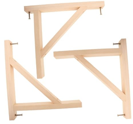 Housoutil 3stücke Holzregalhalterung Für Wandregal Dreieckige Pflanzenampelhalterung Aus Massivholz Dekorative Wandbefestigung Möbelhalterung Für Pendelleuchten Platzsparende Regalträger