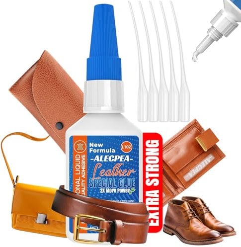 20g Leather Glue Repair - Strong Leather Adhesive - Clear for Crack & Patch Repair - Flexible Bonds Waterproof Leather Glue Adhesive Purses, Jackets, Bags, Shoes and More