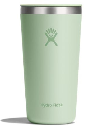 Hydro Flask All Around Tumbler Press-in Lid, Insulated Travel Mug, Stainless Steel Coffee Cup 20 Oz Aloe Green