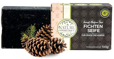 Nature Cosmétique® Solid Soap Marsh Pine - For Hands & Body - Handmade Natural Soap - Moisturising & Skin Care - Vegan, Palm Oil Free - Made in Germany