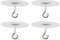 LEELOU Pack of 4 Transparency Hooks Adhesive Mounting for Bird Feeders Outdoor Decoration Removable Ceiling Hooks Plant Hanger