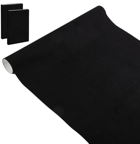 GLOBLELAND Schwarzes Buchtuch Zum Buchbinden 40x17 Zoll Wildlederoberfläche Papierrückseite Waschbarer Und Wiederverwendbarer Schutzumschlag Buchbindematerialien Für DIY Buchalbumumschläge Erwachsene