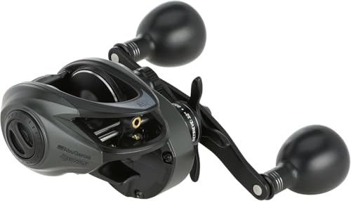 Abu Garcia Beast Low Profile Baitcasting-Rolle | Rolle zum Angeln auf Raubfische im Süß- und Salzwasser | Übersetzungsverhältnis 7,3:1 | Power Stack Carbon-Bremse | Mehrere Größen